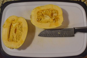 spaghetti squash cut