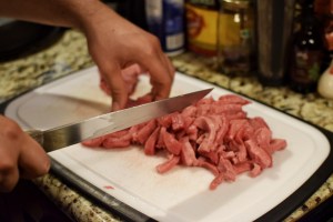 cutting beef
