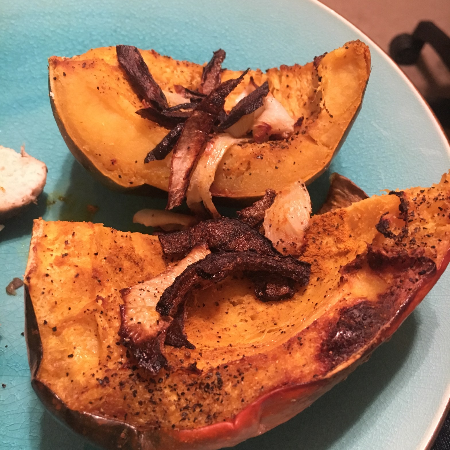 Acorn squash and onions