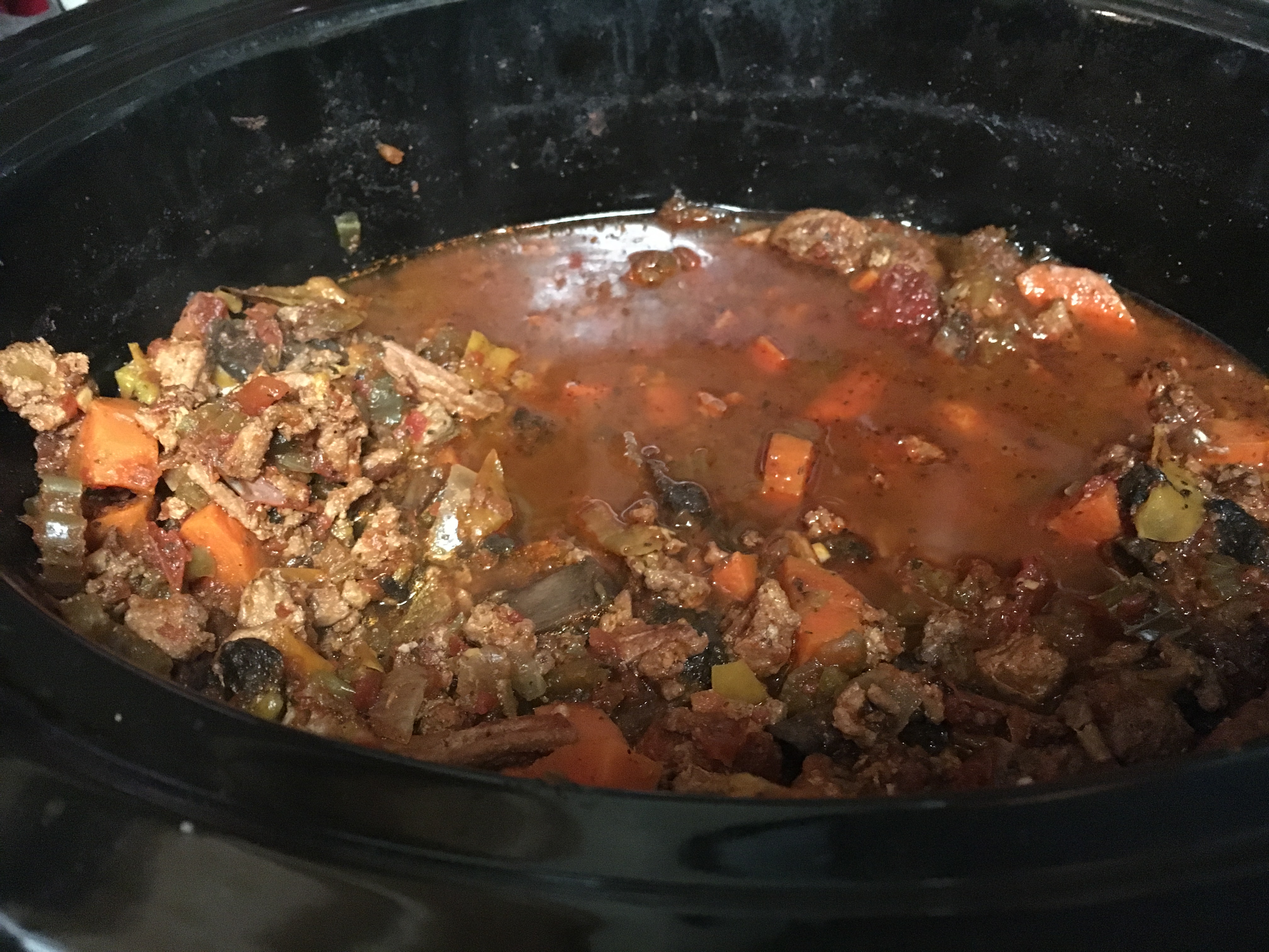 Cooked turkey chili
